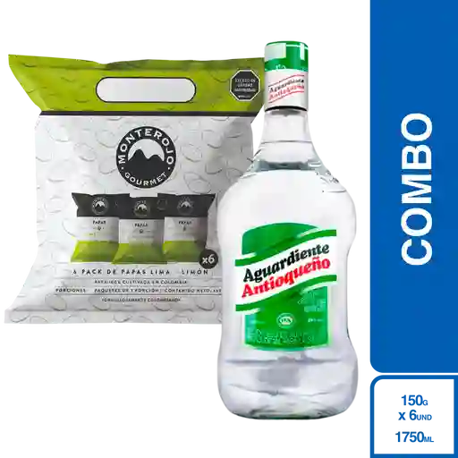 Combo Papas Lima Limon 25 g +Aguardiente Antiqueño Sin Azucar