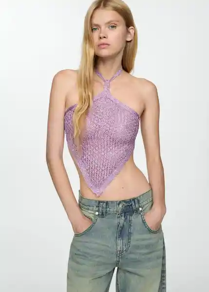 Top Oasis Morado Talla S Mujer Mango