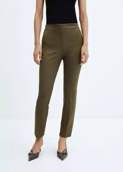 Pantalón Roque Verde Talla 40 Mujer Mango