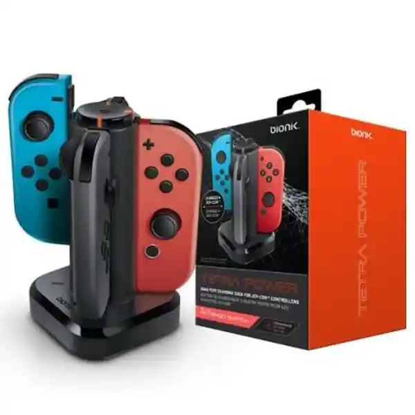 Nintendo Switch Cargador de 4 Puertos Para Joy Con Bionik