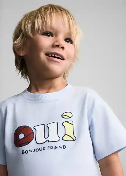 Camiseta Oui Celeste Talla 71 Niños Mango