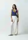 Pantalón Long Mujer Crudo Marfil Talla 10 Naf Naf