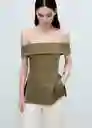 Top Box Khaki Talla M Mujer Mango