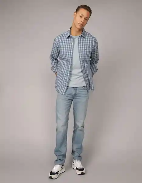 Camisa Hombre Azul Talla: LARGE 2722453 American Eagle