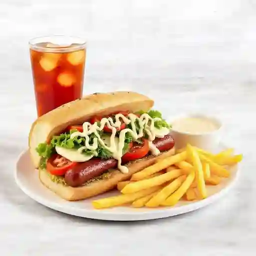 Chori completo argentino + bebida