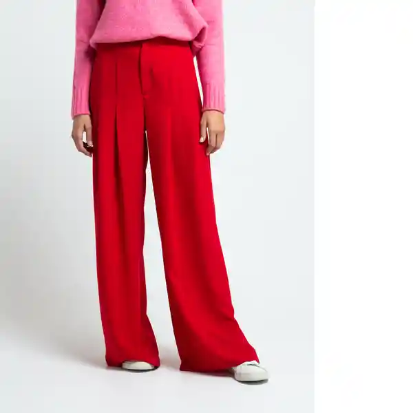 Pantalón Basima Mujer Rojo Ciñuela Oscuro Talla 10 Naf Naf