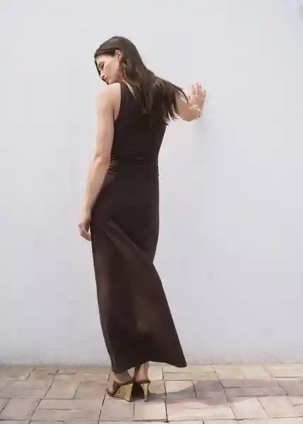 Vestido Cuba Marrón Talla M Mujer Mango