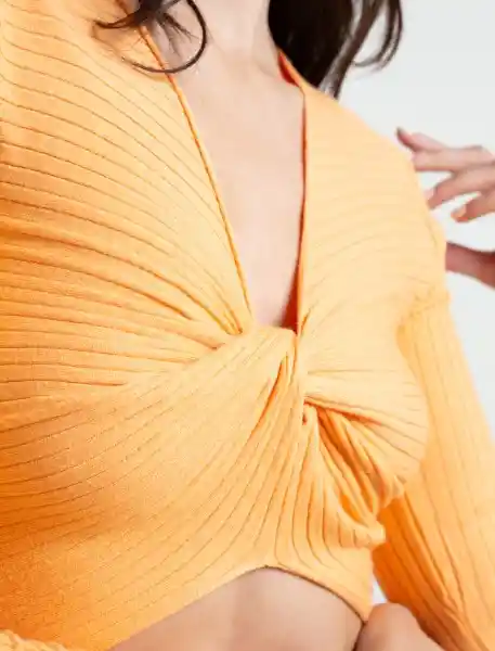  Camisa Tejido Not Naranja Postre Claro Mujer Talla L Naf-Naf 