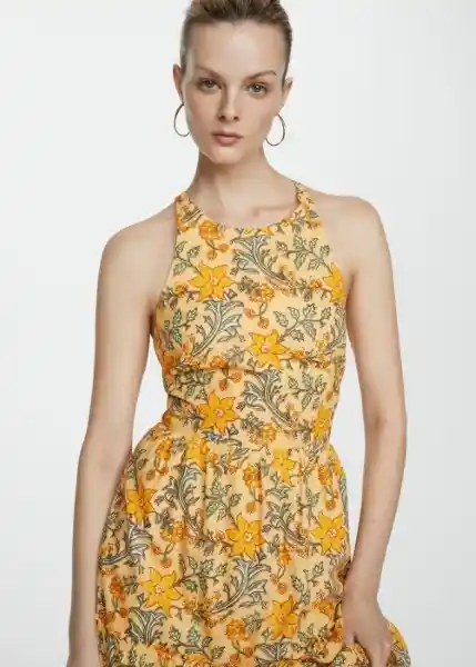 Vestido Yellow Amarillo Talla L Mujer Mango