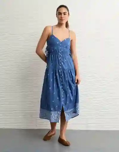 Vestido Mujer Azul Talla Small 8677421 American Eagle