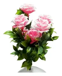 Arreglo Floral Ramo De Rosas Artificial Decoración Rosado