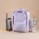 Maleta Escolar Rectangular Con Asa Lila Serie Miniso