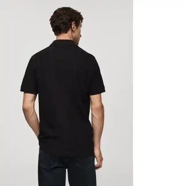 Camisa Polo Rea Negro Talla S Hombre Mango