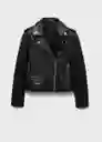 Chaqueta Cazadora Perfect Negro Talla XL Mujer Mango