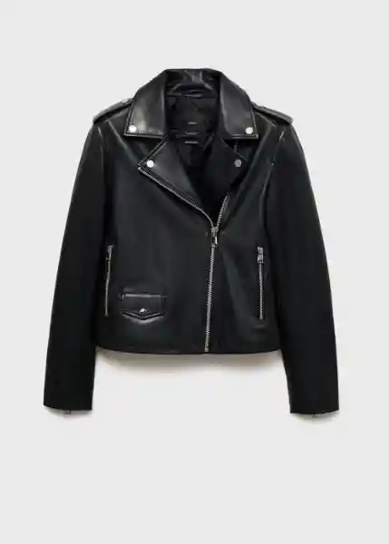 Chaqueta Cazadora Perfect Negro Talla XL Mujer Mango