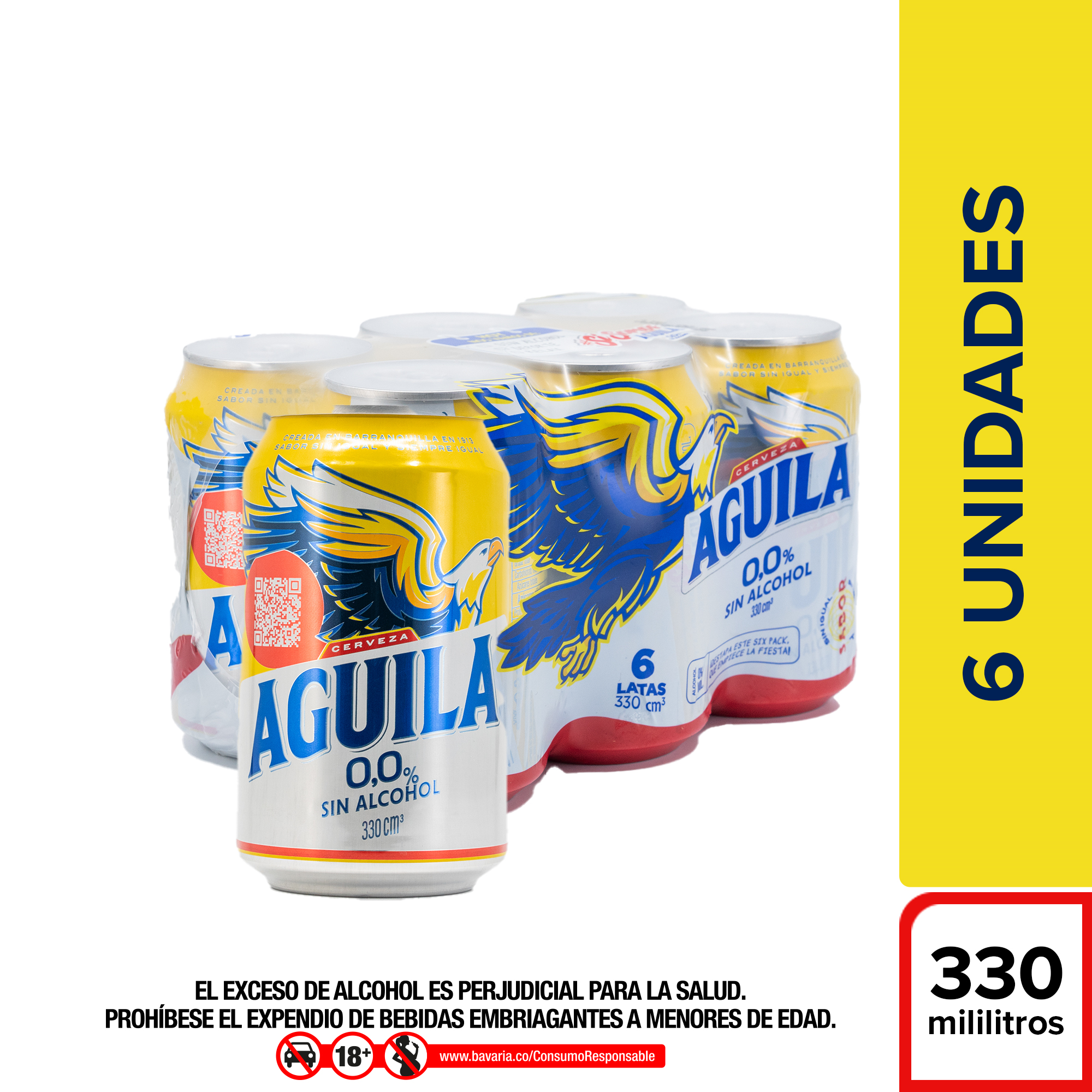 Cerveza Aguila 0,0% Lata X6Unds X330Ml