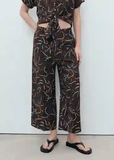 Pantalón Life Marrón Talla L Mujer Mango