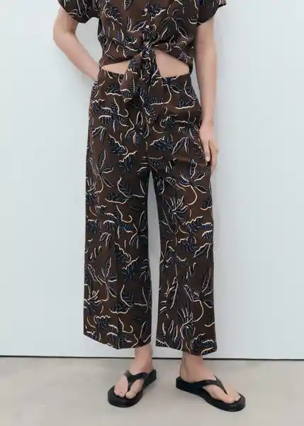 Pantalón Life Marrón Talla L Mujer Mango