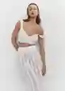 Top Santorin Blanco Talla L Mujer Mango