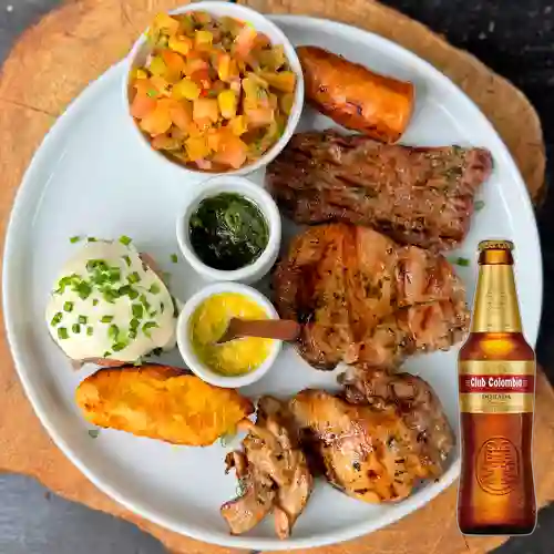 Combo Parrillada Tres Sss +Club col. Dorada 350ml