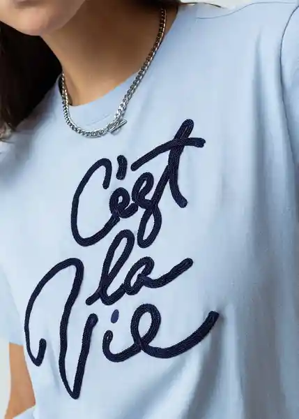 Camiseta Mujer Azul Zen Claro Talla M 402G002 Naf Naf