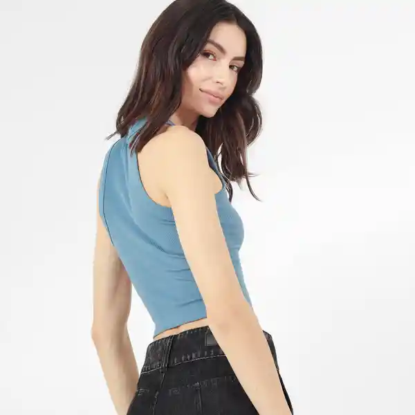 Camiseta Cuello Redondo Manga Sisa Azul Talla L 702874