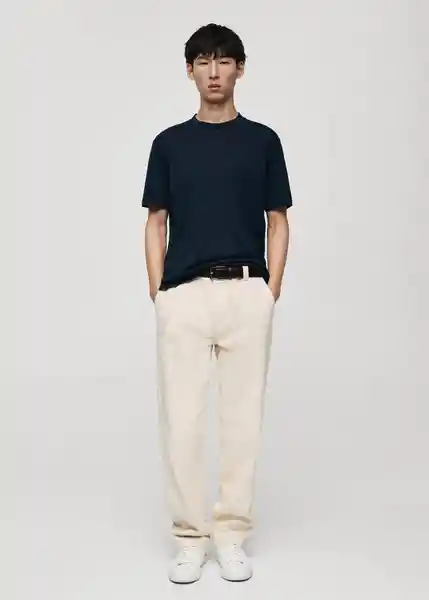 Camiseta Bellow Navy Talla S Hombre Mango
