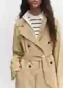 Abrigo Trench Copito Beige Talla 18 Mujer Mango