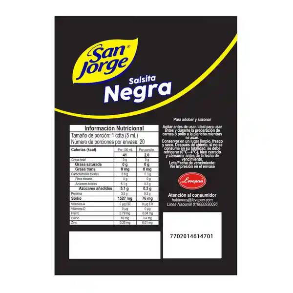 Salsita Negra San Jorge Doypack x 100ml