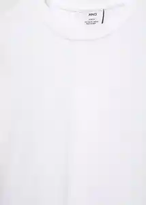 Camiseta Strech Blanco Talla XL Hombre Mango