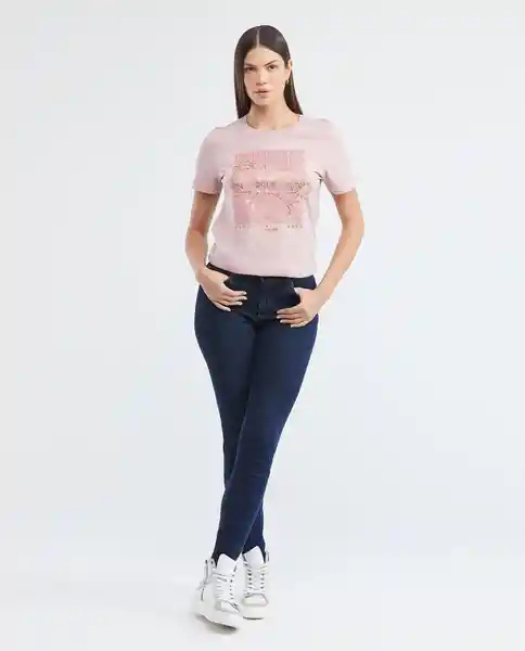 Camiseta Foil Graphic Tee Rosa Malva Medio Talla S Mujer Chevignon