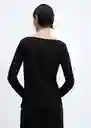 Camiseta Saco Negro Talla S Mujer Mango