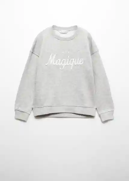 Buzo Sudadera Magique Gris Medio Vigore Talla 08 Niña Mango