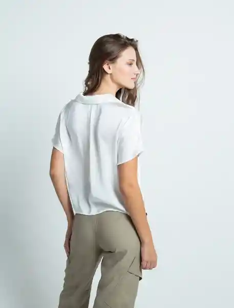 Camisa Peralpes Mujer Crudo Puro Claro Talla L 019E360 Naf Naf