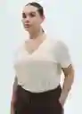 Camiseta Linito Crudo Talla L Mujer Mango