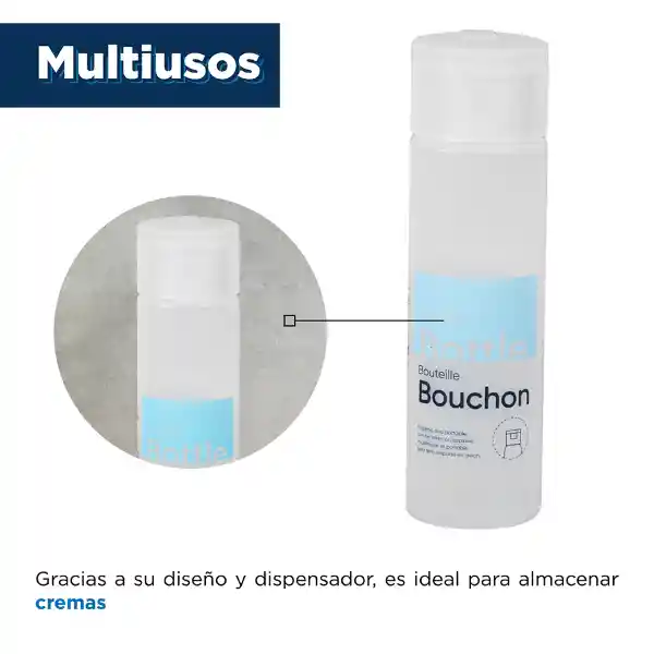 Botella de Viaje Con Tapa de Plástico Transparente 50 mL Miniso