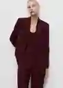 Blazer Americana Iguana Granate Talla XL Mujer Mango