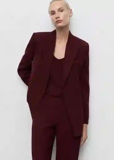 Blazer Americana Iguana Granate Talla XL Mujer Mango