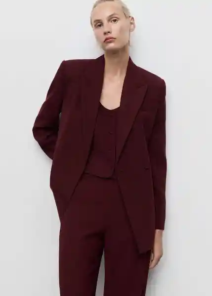 Blazer Americana Iguana Granate Talla XL Mujer Mango