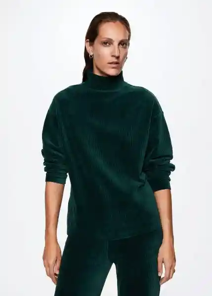 Sudadera Pana Verde Talla Xs Mujer Mango