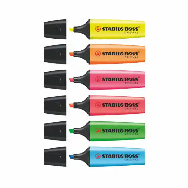 Stabilo Resaltador Boss Flúor Estuche 6 Colores Surtidos