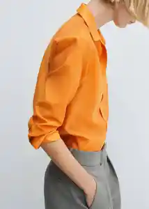 Camisa Malva Naranja Talla S Mujer Mango