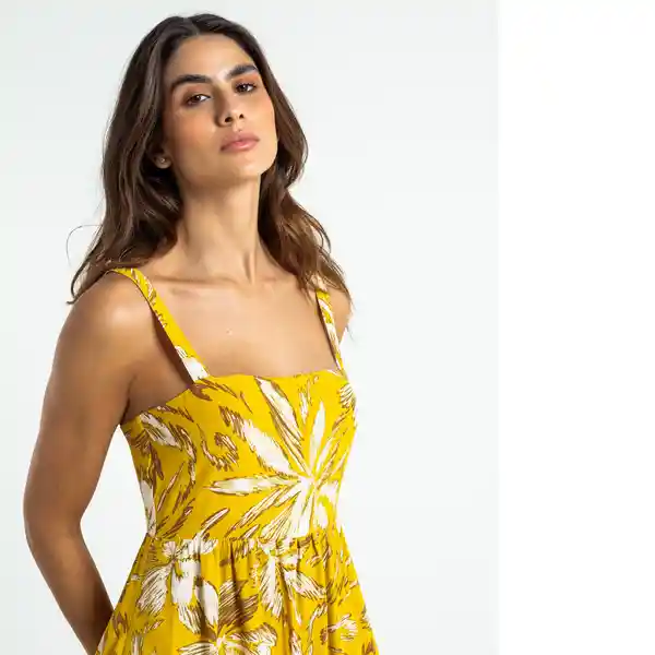 Vestido Aperti Sauterne Amarillo Medio Mujer Talla M Naf Naf