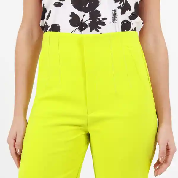 Pantalón Tiro Alto Bota Recta Verde Talla 10 - 536523