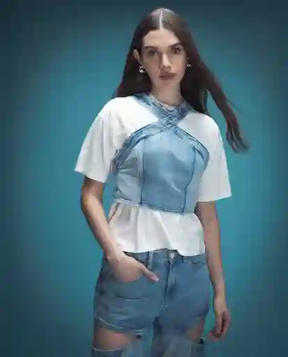 Camisa Mujer Azul Talla M 312G004_AZU114604