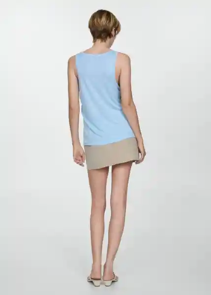 Top Bobar Celeste Talla XS Mujer Mango