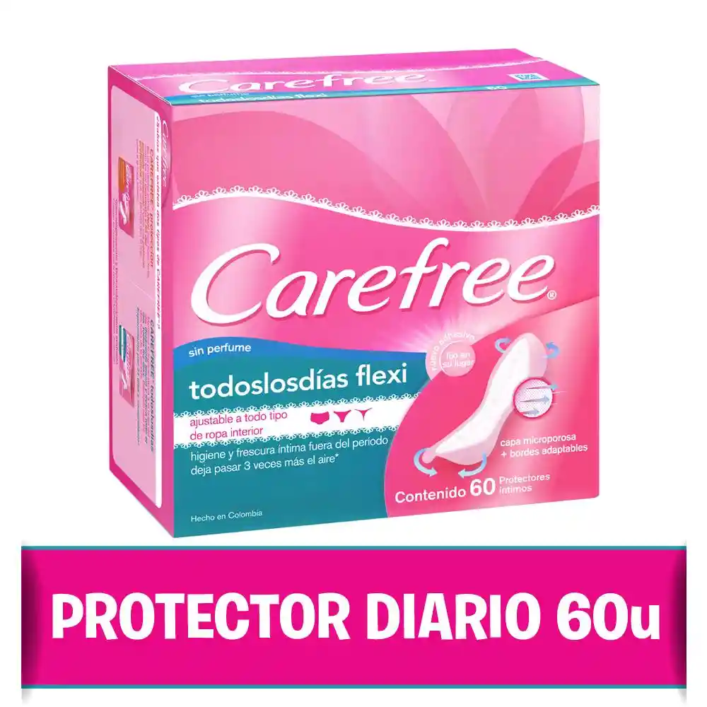 Protectores Carefree Todos Los Días Flexi 60 Unidades