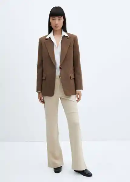 Blazer Americana México Marrón Talla L Mujer Mango