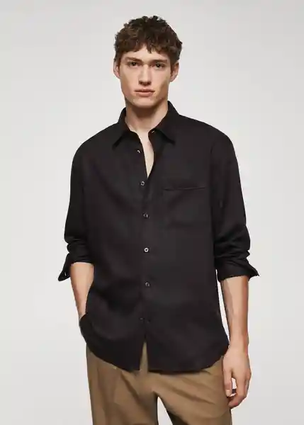 Camisa Facinas Negro Talla L Hombre Mango