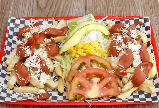 Salchipapa con Queso